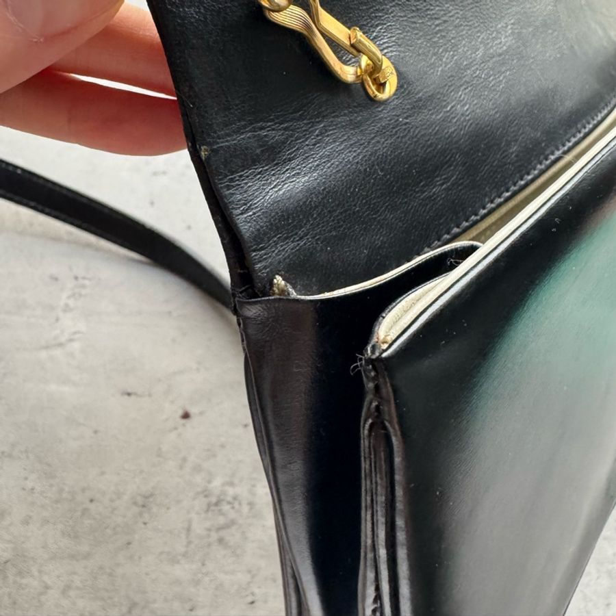 法國製 Lanvin 浪梵 肩背包 腋下包 真皮 牛皮 黑色 通勤包-18
