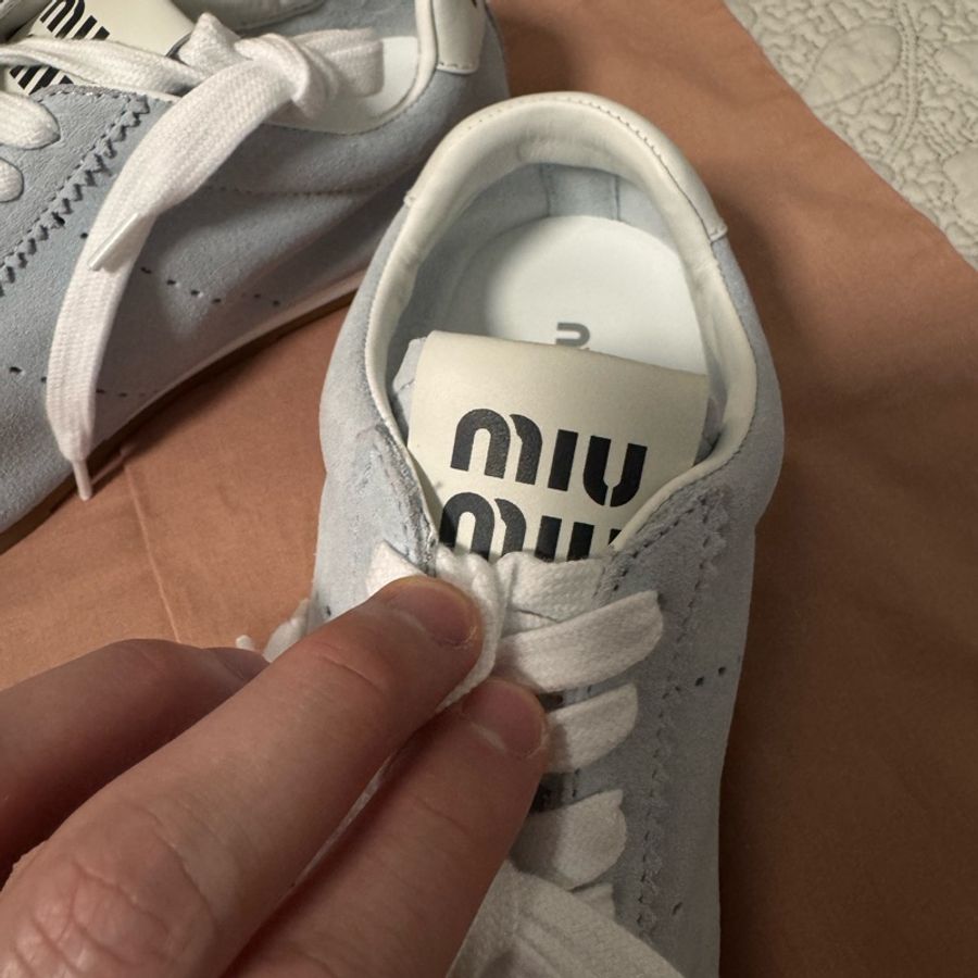 Miu Miu 天藍色Plume 麂皮運動鞋 全新🆕38.5-2