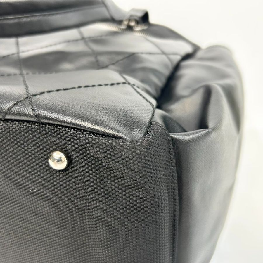 Chanel黑色牛皮帆布Paris Biarritz托特包A34210-7