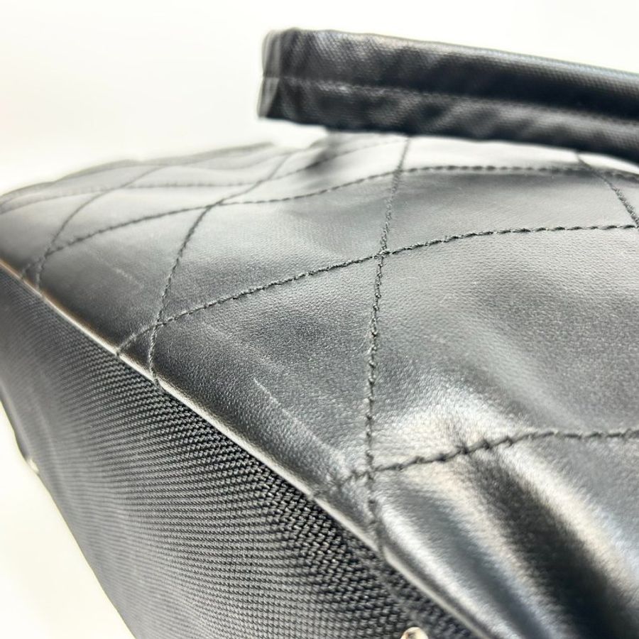 Chanel黑色牛皮帆布Paris Biarritz托特包A34210-8