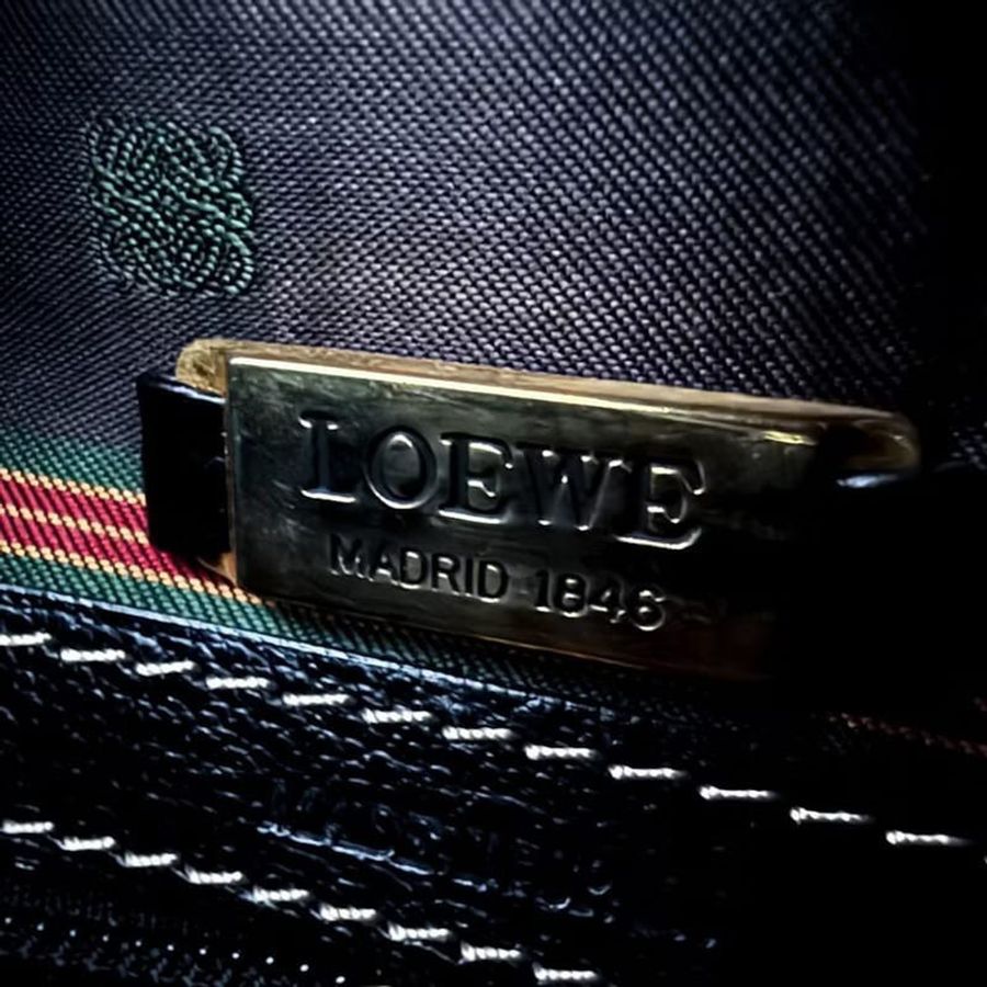 【LA LUNE】絕版中古包 Loewe蛇骨古董托特包 側背包 單肩包 皮革包 復古包-5