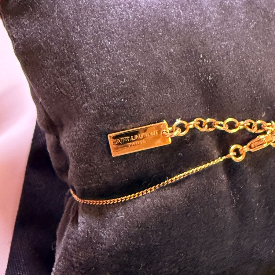 YSL Logo 玫瑰金手鍊-3