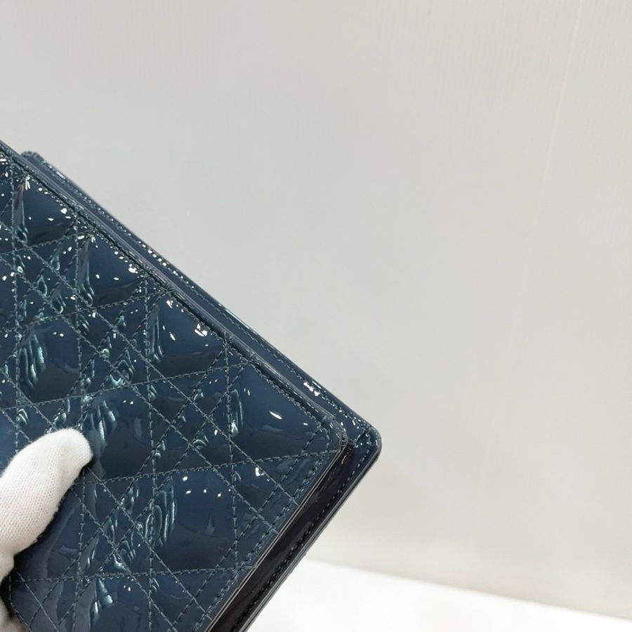 莉亞精品♡ Dior 漆皮三合一 霧霾藍 近新閒置品-10