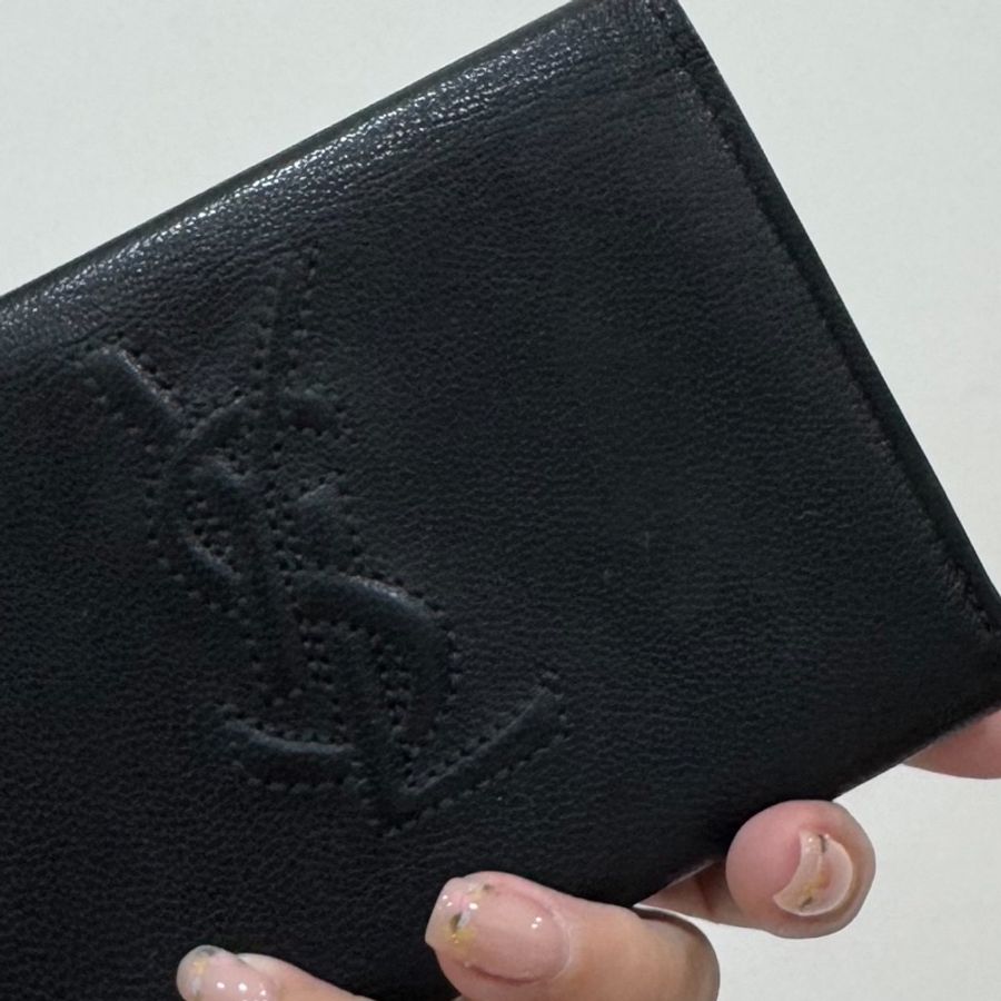 YSL 聖羅蘭 黑色 皮夾 皮包 錢包 卡夾 卡包 短夾 零錢包 名片夾 信用卡卡夾-14