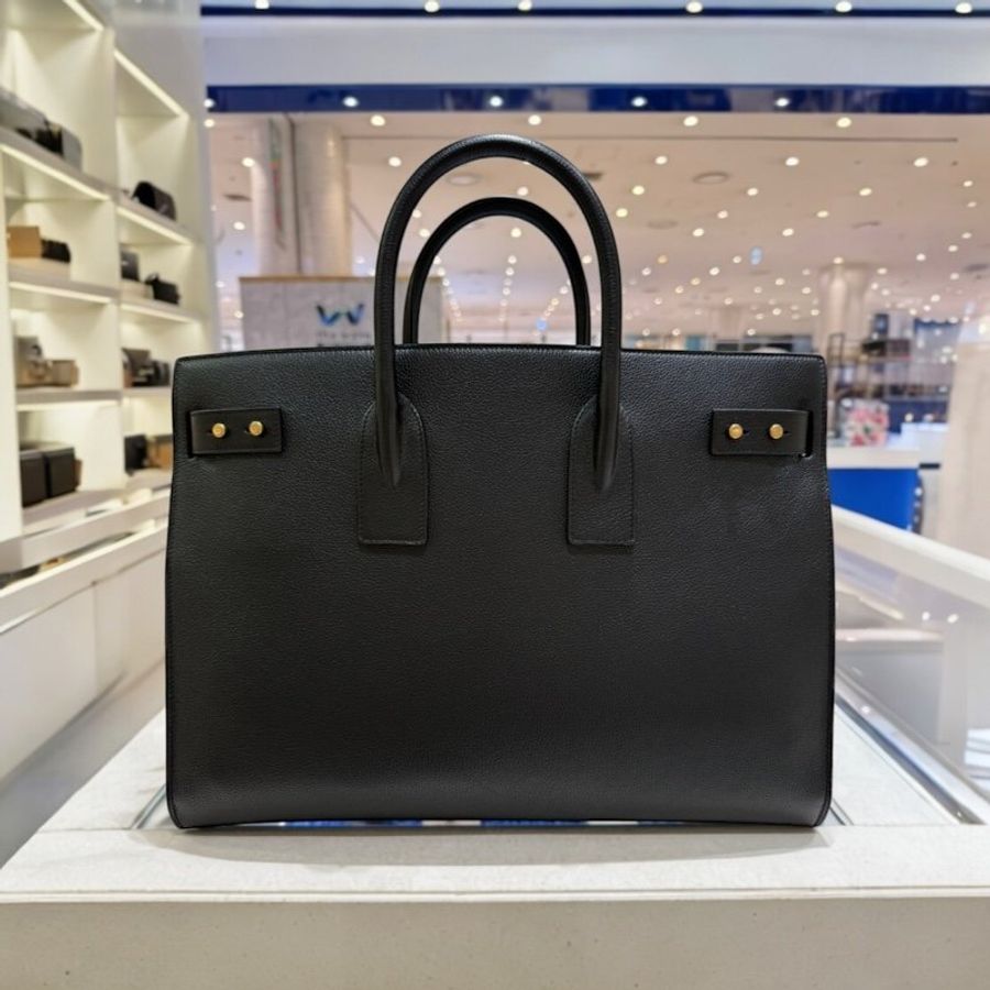 🎁當季特價🎁Saint Laurent 631526 YSL 男款薄粒面皮革SAC DE JOUR包 黑色-5
