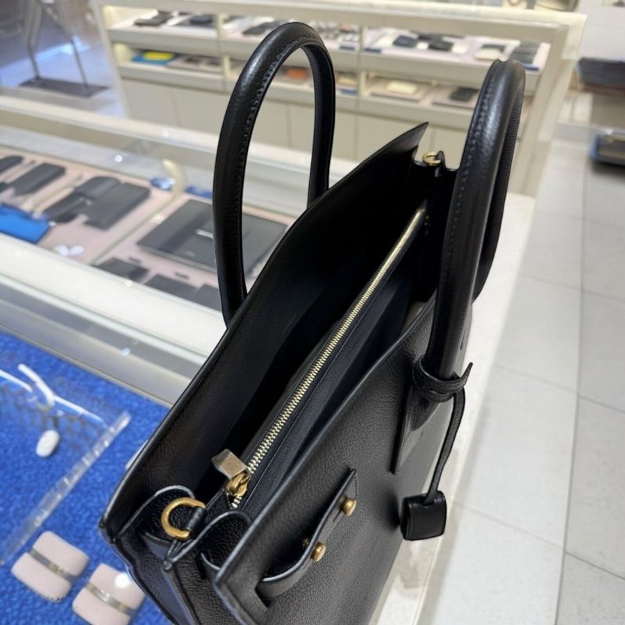 🎁當季特價🎁Saint Laurent 631526 YSL 男款薄粒面皮革SAC DE JOUR包 黑色-8