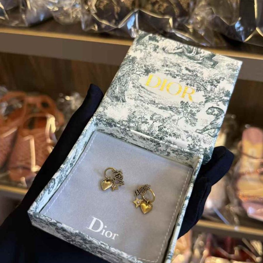 DIOR耳環 幾乎全新 配件盒子塵袋-4