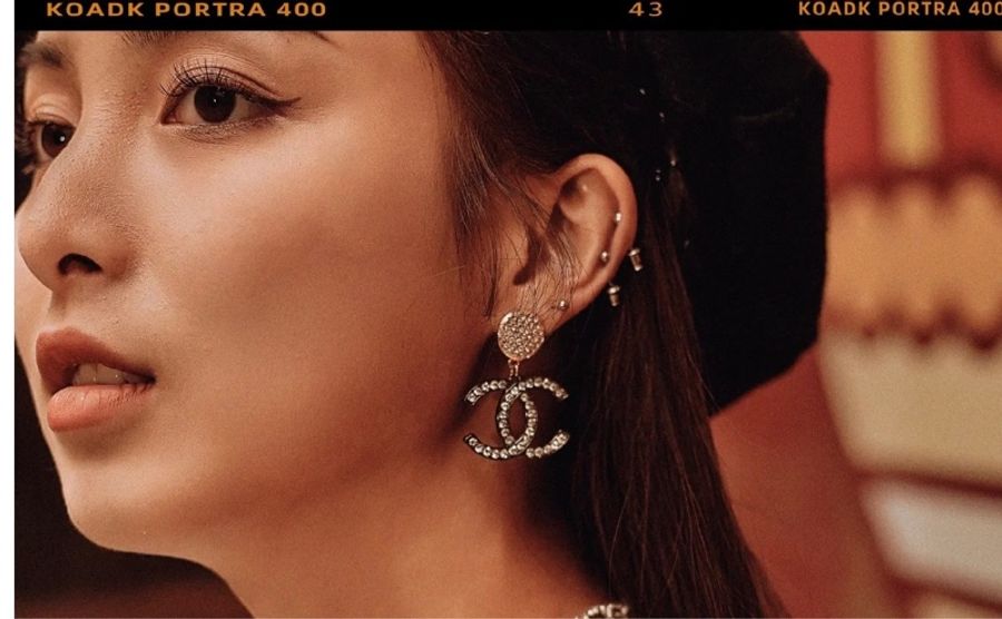 CHANEL 香奈兒 水鑽 大雙C 耳環 耳針 耳釘 墜式耳環 耳飾-7