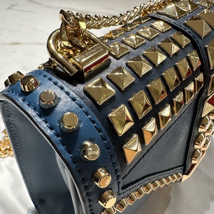 Michael Kors Whitney 牛皮 牛仔藍 拼色 信封包-2