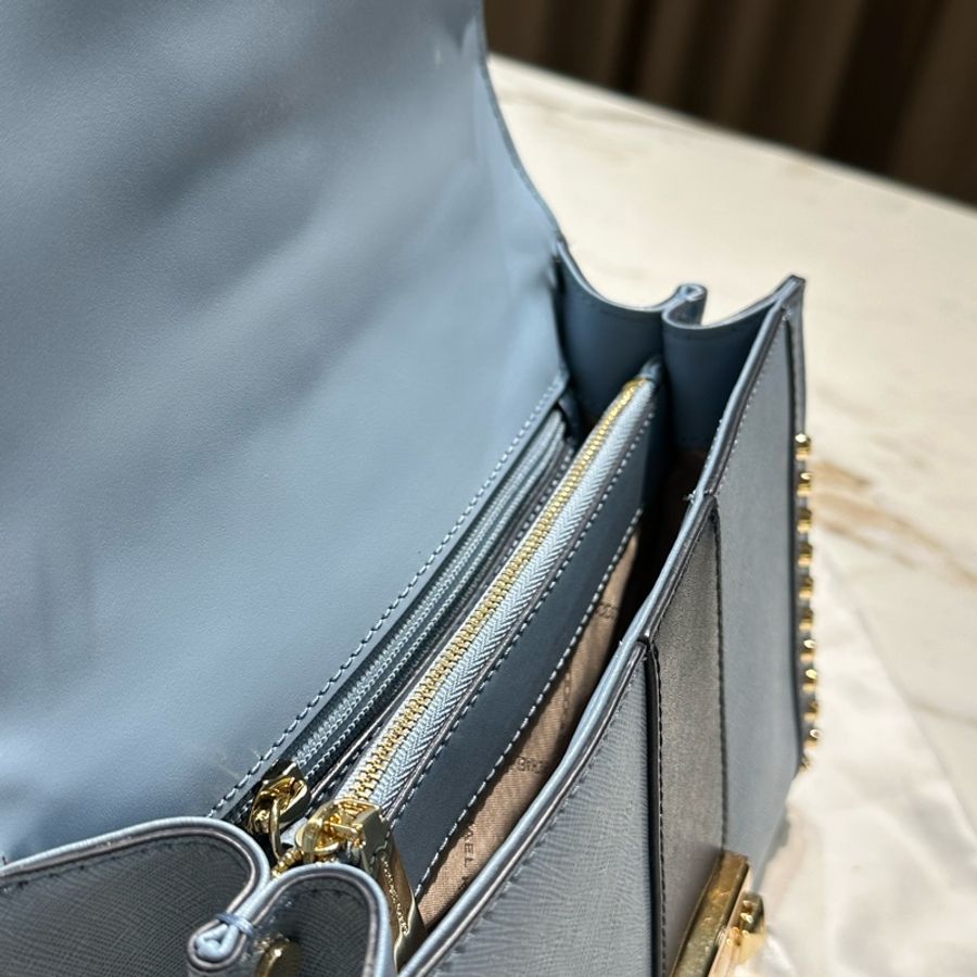 Michael Kors Whitney 牛皮 牛仔藍 拼色 信封包-13