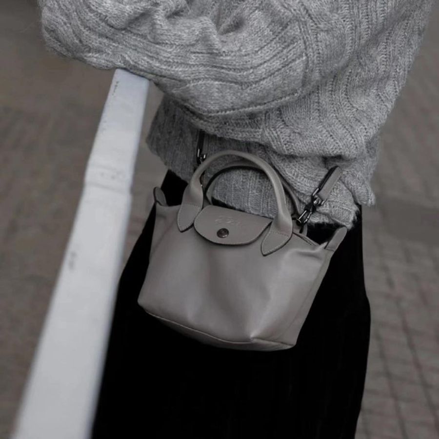Longchamp mini 小牛皮包 XS 高級灰-2