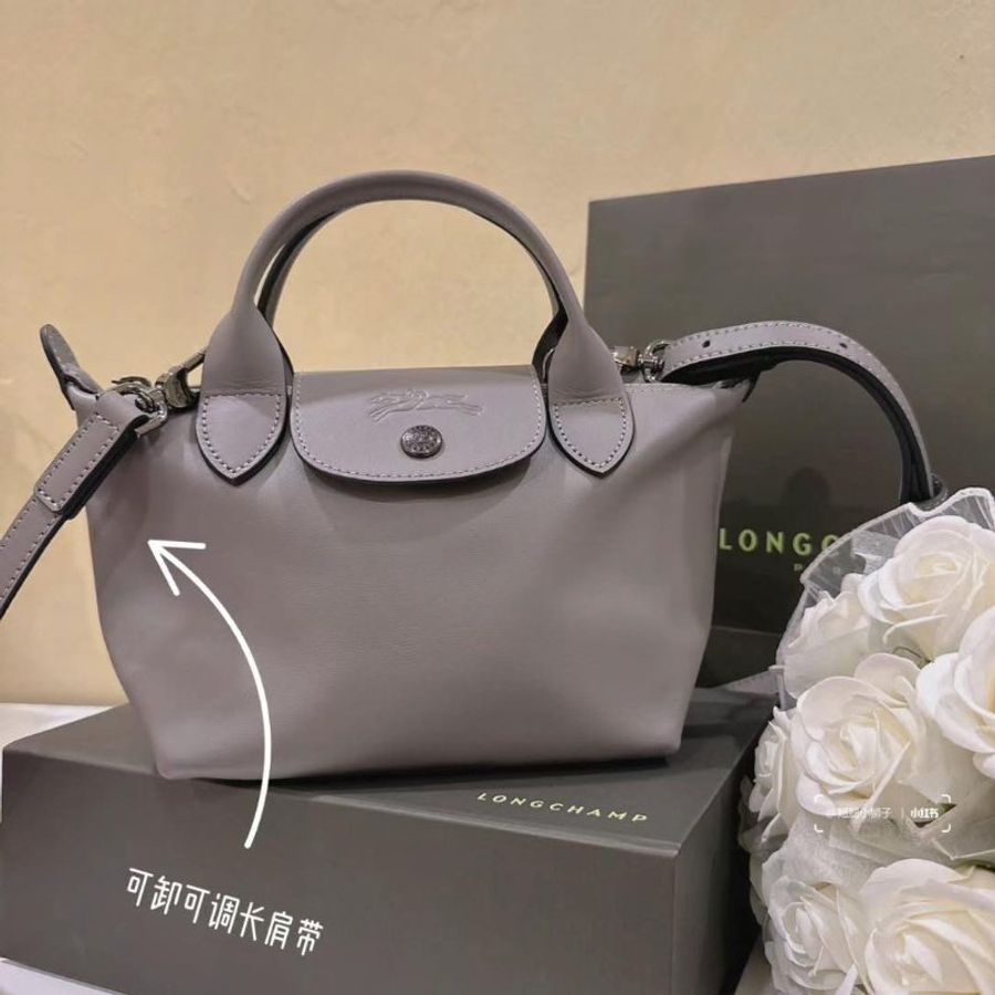 Longchamp mini 小牛皮包 XS 高級灰-5