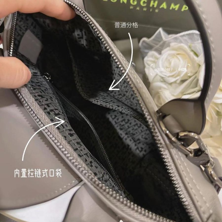 Longchamp mini 小牛皮包 XS 高級灰-7