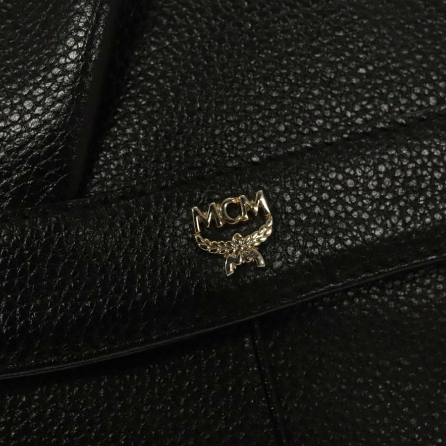 【日本直送】MCM 鏈條單肩包 皮革 黑色 金色 正品 MY306-17