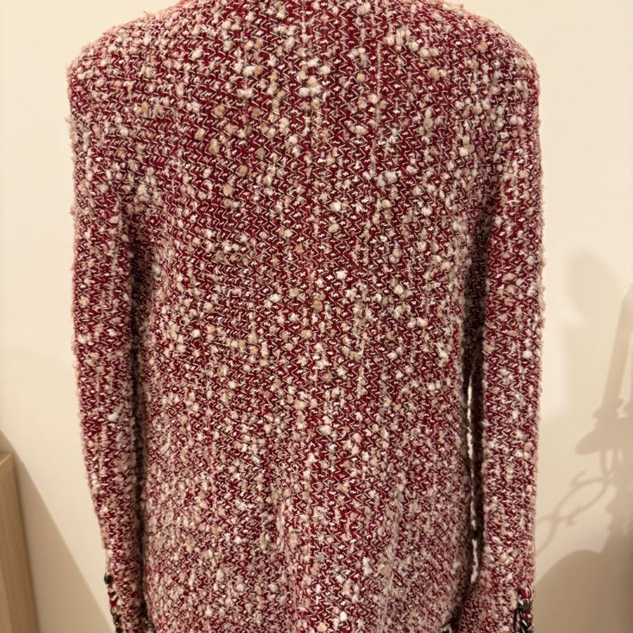 【極罕珍藏】CHANEL 原版紅白黑混色粗花呢外套|GD 著用同款|近全新|法國 40 號(M 號)-9