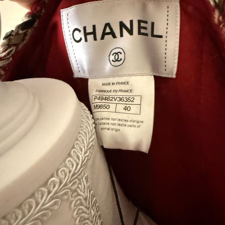 【極罕珍藏】CHANEL 原版紅白黑混色粗花呢外套|GD 著用同款|近全新|法國 40 號(M 號)-10