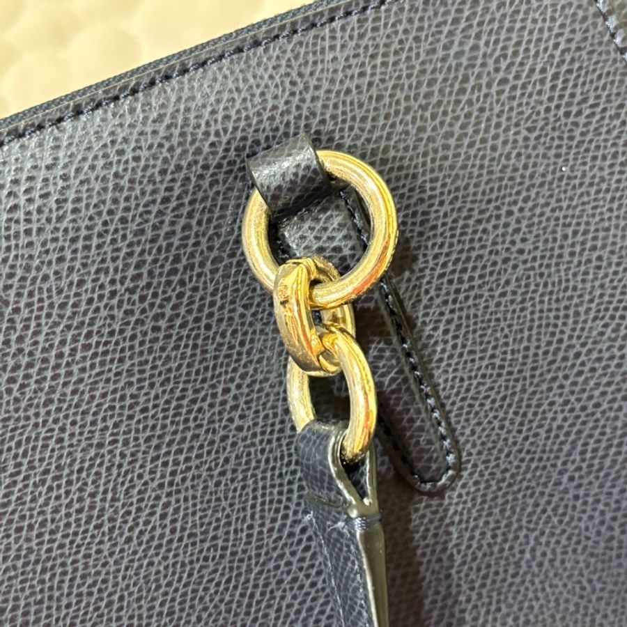 COACH 防刮皮通勤包 肩背包 斜背包 暗夜藍配金-10