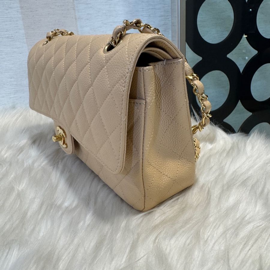 Chanel 奶茶荔枝皮金釦CoCo25-2