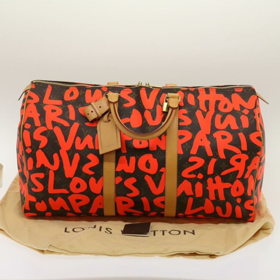 【日本直送】路易威登 Monogram Graffiti Keepall 50 波士頓包 橙色 M93699 正品 29908SV-11