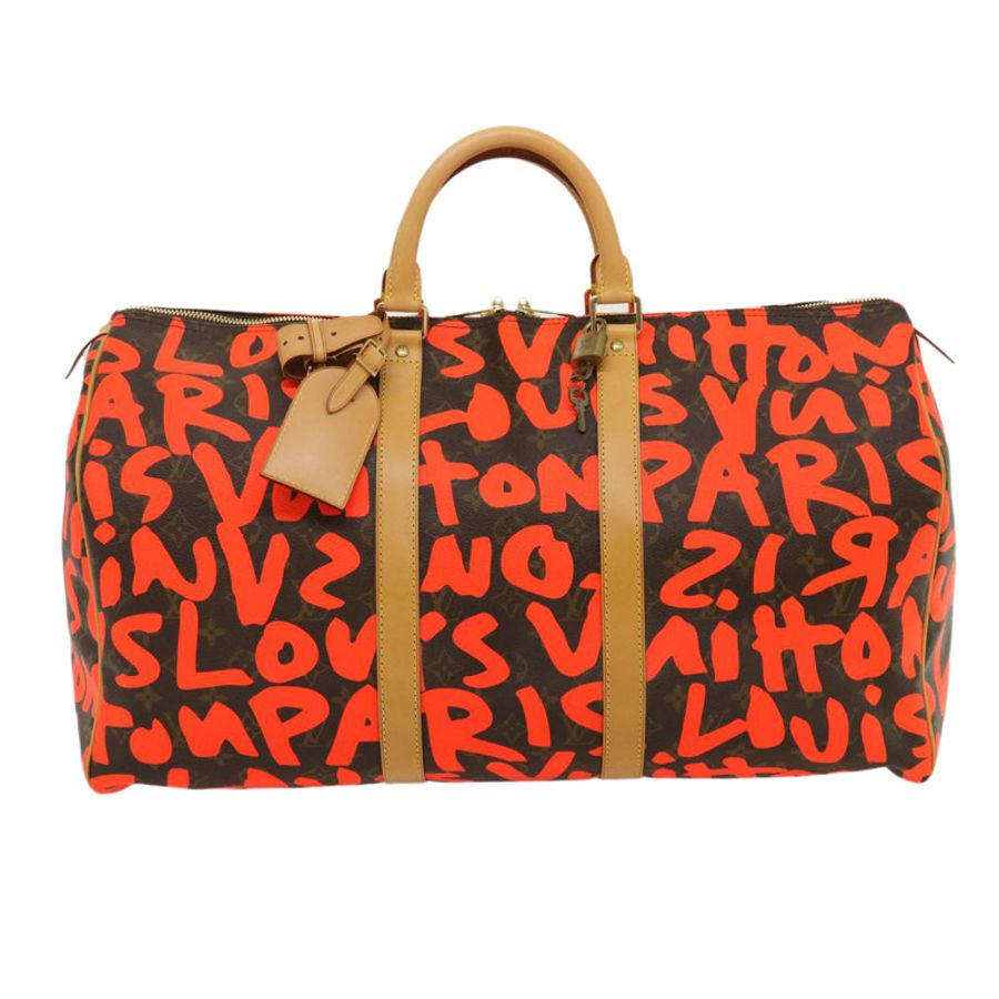 【日本直送】路易威登 Monogram Graffiti Keepall 50 波士頓包 橙色 M93699 正品 29908SV-12
