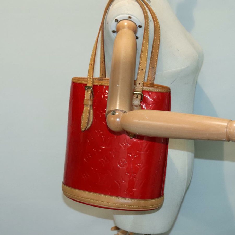 【日本直送】路易威登 Monogram Vernis 水桶 PM 單肩包 SPO 紅色 LV 正品 bs18759V-23