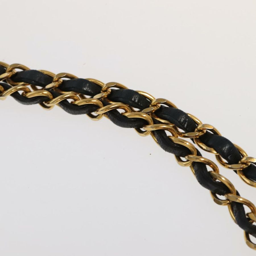 【日本直送】香奈兒 Chain Matelasse 25 單肩包，羊皮材質，黑色，金色雙C標誌，正品 PP032AV-7
