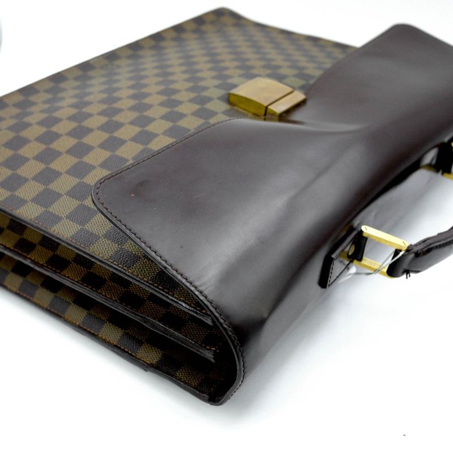 Louis Vuitton 經典棋盤格絕版公事包,LV,路易威登,手提包,電腦包,真皮包,古董包,二手真品,現貨,免運-23