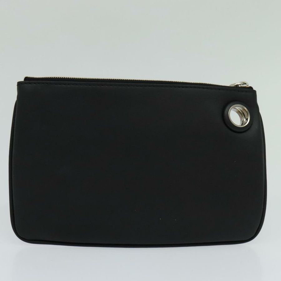 【日本直送】FENDI Triplet 手拿包,黑色皮革,正品,貨號 110887V-17