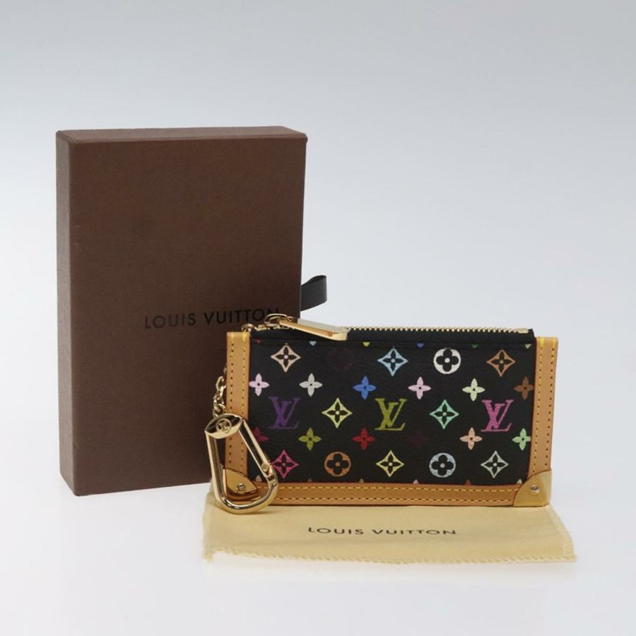 【日本直送】路易威登 Monogram Multicolor Pochette Cles 手拿包 黑色 M92654 正品 EC410SV-11