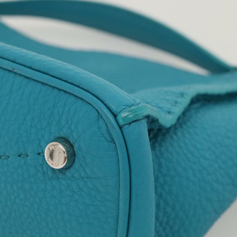 【日本直送】FENDI Anna 肩背包 皮革 兩用 綠松石藍 Auth mr1226V-14