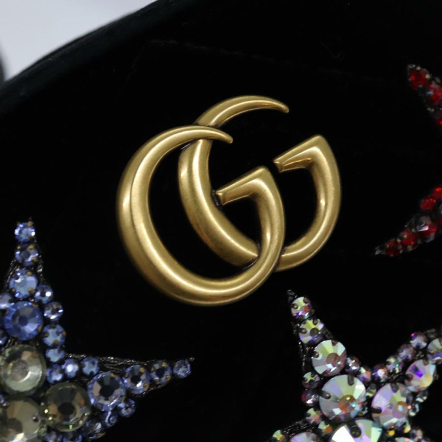 【日本直送】GUCCI 腰包 絲絨 黑色 金色 476434 Auth bs17475M-16