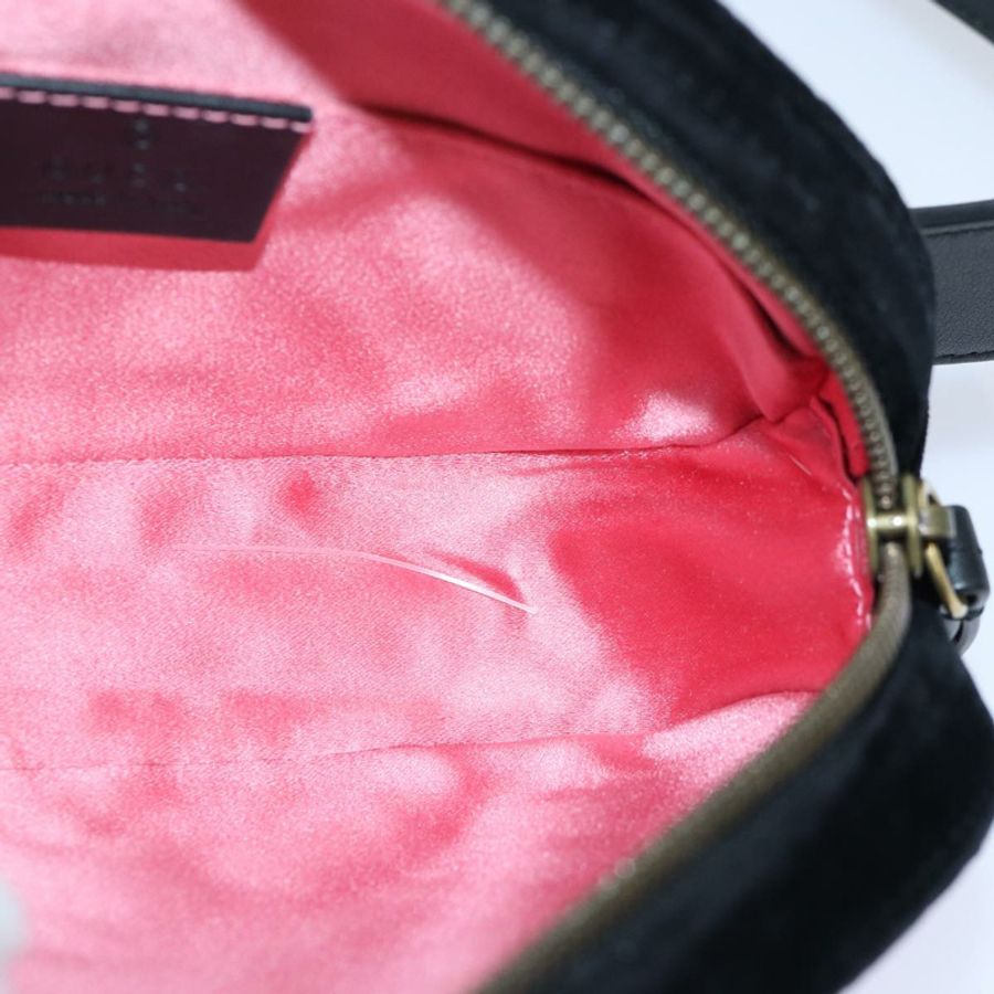 【日本直送】GUCCI 腰包 絲絨 黑色 金色 476434 Auth bs17475M-18