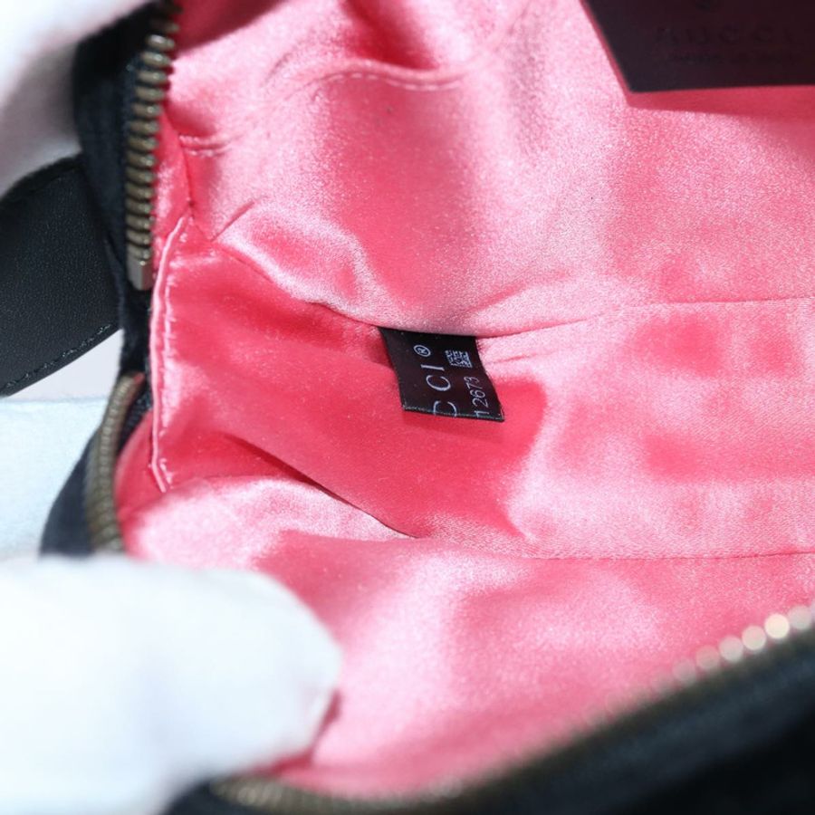 【日本直送】GUCCI 腰包 絲絨 黑色 金色 476434 Auth bs17475M-19