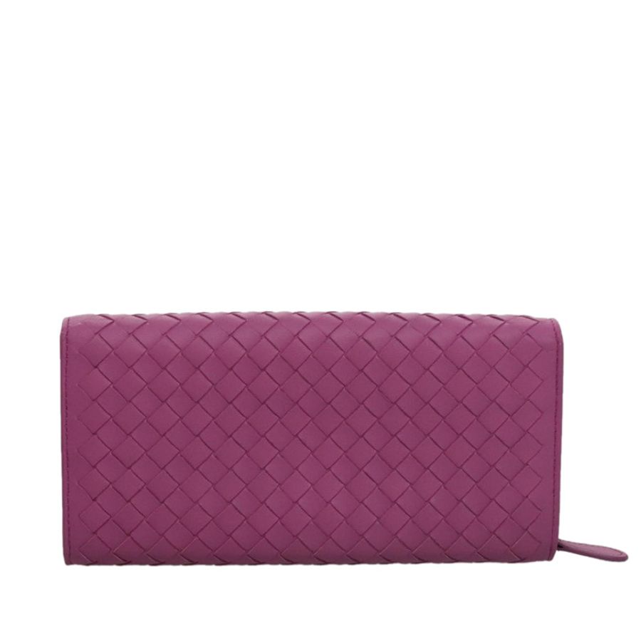 【日本直送】BOTTEGA VENETA INTRECCIATO 長版皮夾 皮革 紫色 正品 103477M-1