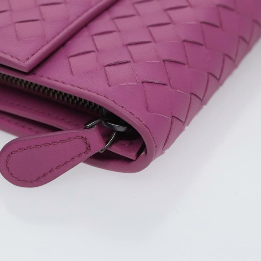 【日本直送】BOTTEGA VENETA INTRECCIATO 長版皮夾 皮革 紫色 正品 103477M-6