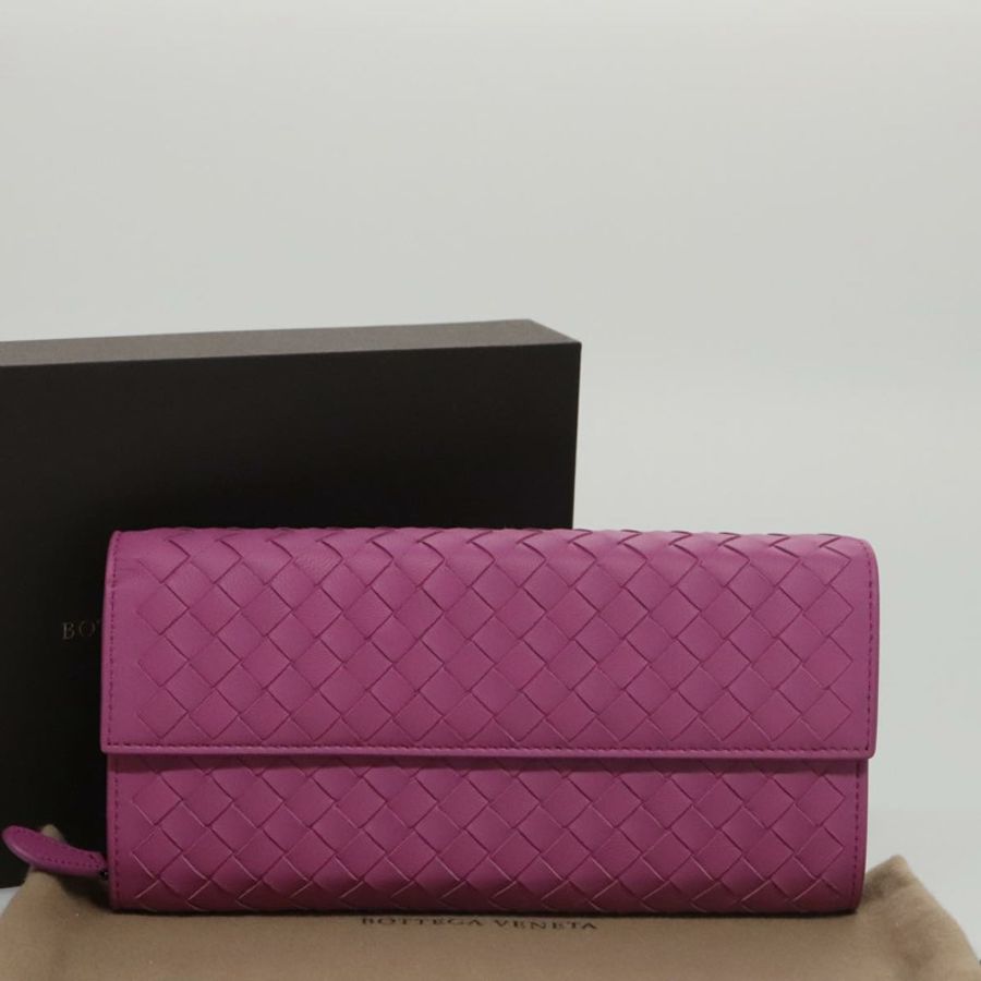 【日本直送】BOTTEGA VENETA INTRECCIATO 長版皮夾 皮革 紫色 正品 103477M-11