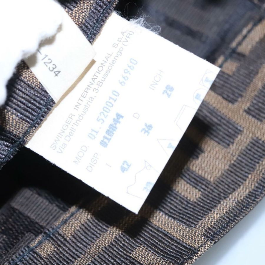 【日本直送】FENDI Zucca帆布褲 42碼 黑色棕色 Auth am7905M-11