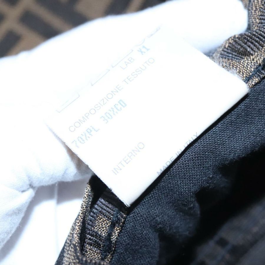 【日本直送】FENDI Zucca帆布褲 42碼 黑色棕色 Auth am7905M-31