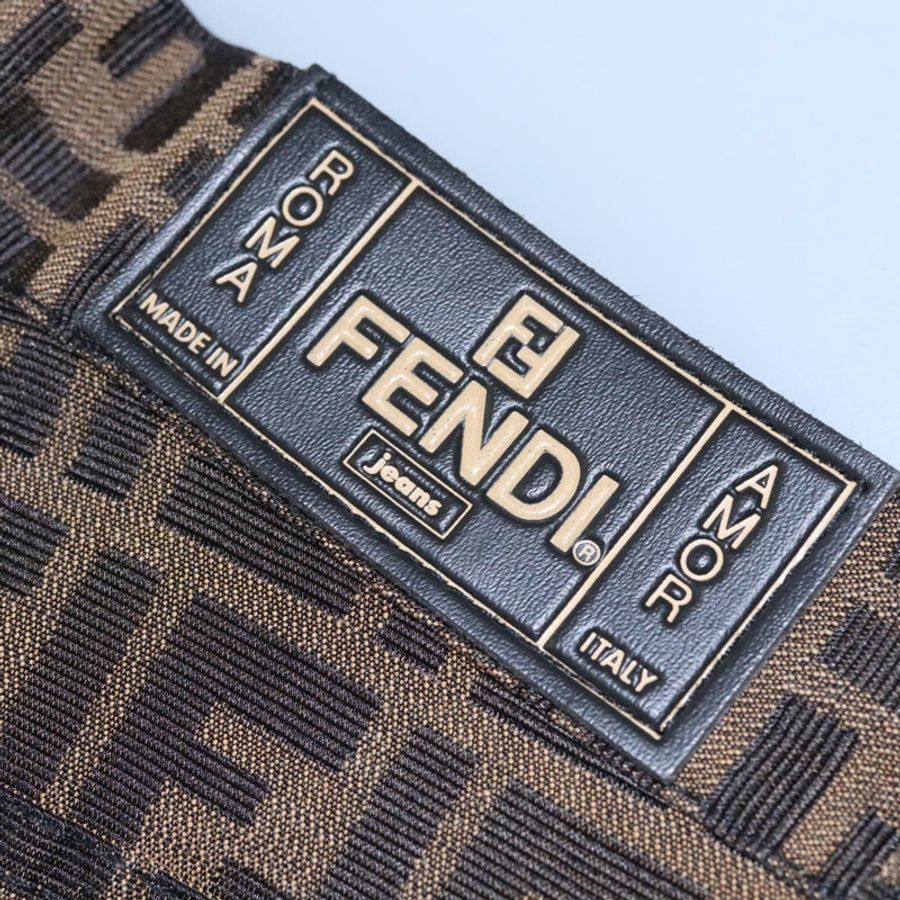 【日本直送】FENDI Zucca帆布褲 42碼 黑色棕色 Auth am7905M-34