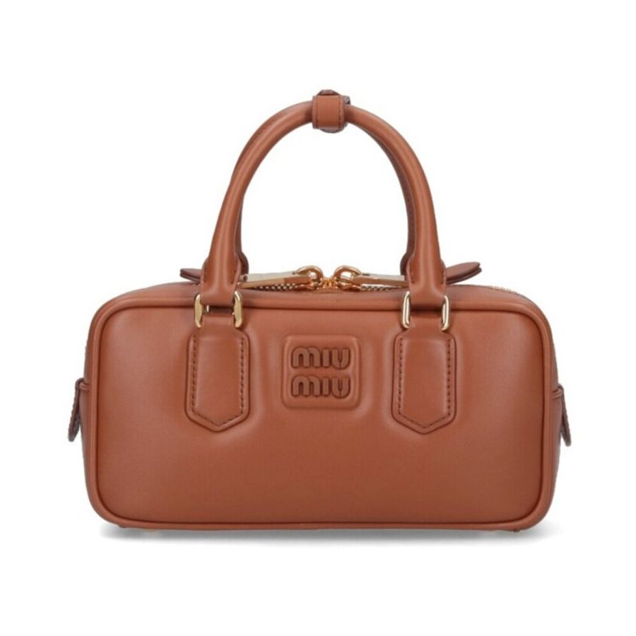 【MIU MIU】Arcadie 中款 牛皮 手提 斜背包 肩背包 棕色 5BB142-0