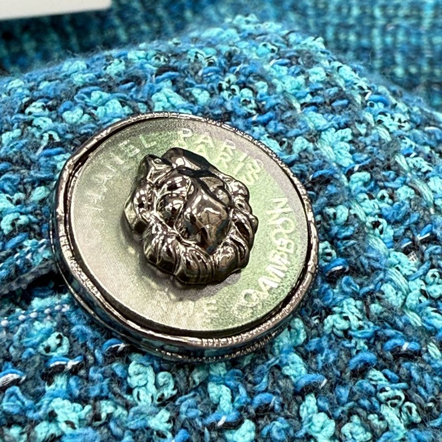 全新 Chanel 22P tweed拼牛仔外套36碼-9