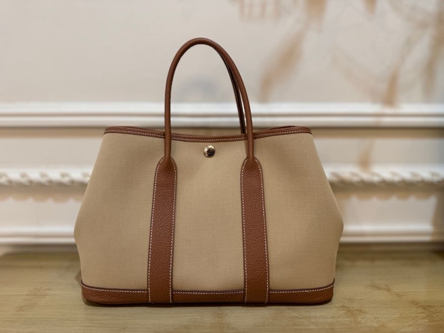 Hermes garden party 30 金棕帆布-1