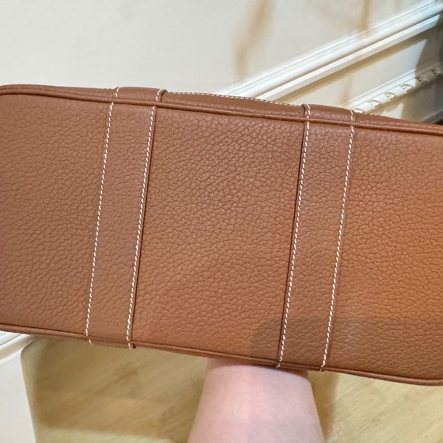 Hermes garden party 30 金棕帆布-11