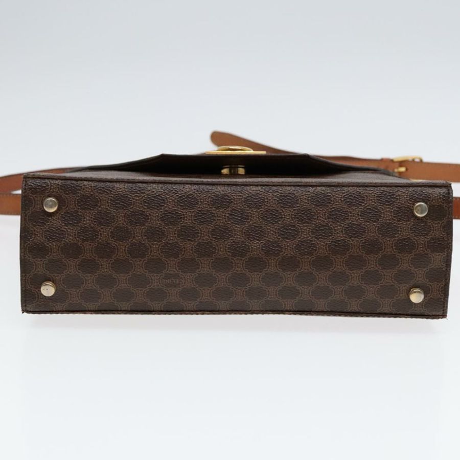 【日本直送】CELINE Macadam帆布肩背包 PVC皮革 棕色 金色 正品 ki4788-4