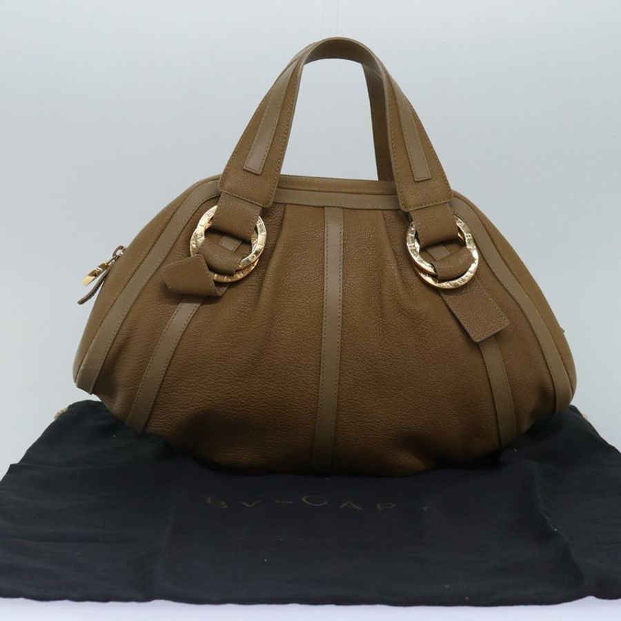 【日本直送】寶格麗手提包 皮革 米色 金色 正品 yk14360-11