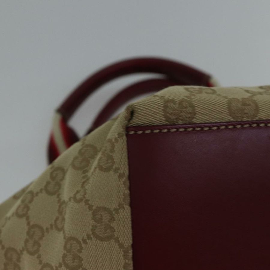 【日本直送】GUCCI GG帆布雪莉線單肩包 米色 紅色 正品 ki4899-14
