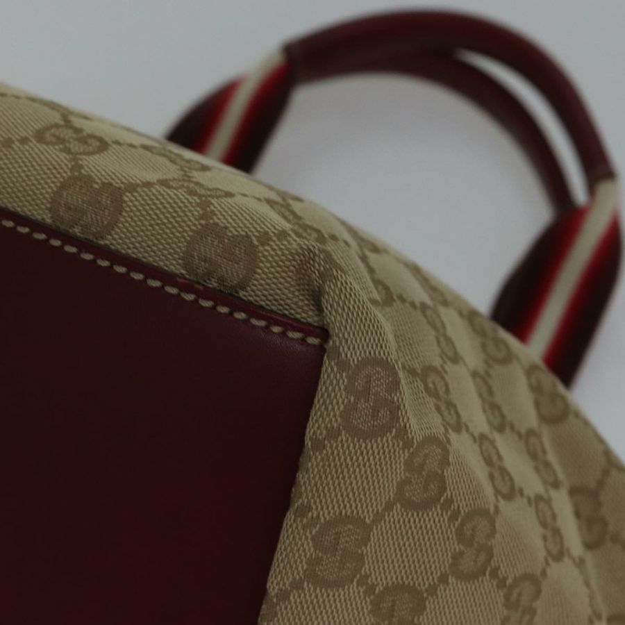 【日本直送】GUCCI GG帆布雪莉線單肩包 米色 紅色 正品 ki4899-15