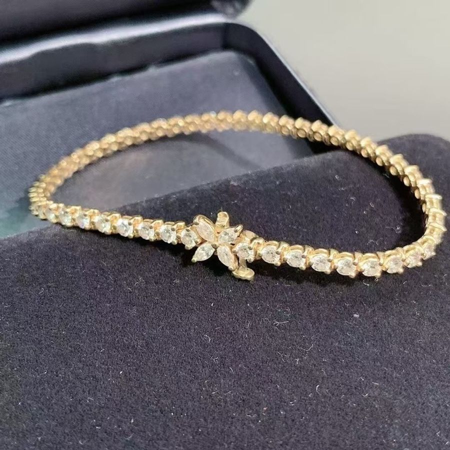 Tiffany Victoria 維多利亞玫瑰金滿鑽手鍊17cm-2