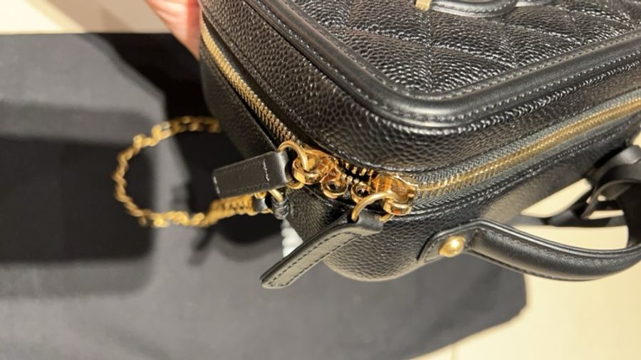 Chanel vanity case 化妝盒子包 黑金荔枝黑金17cm-20