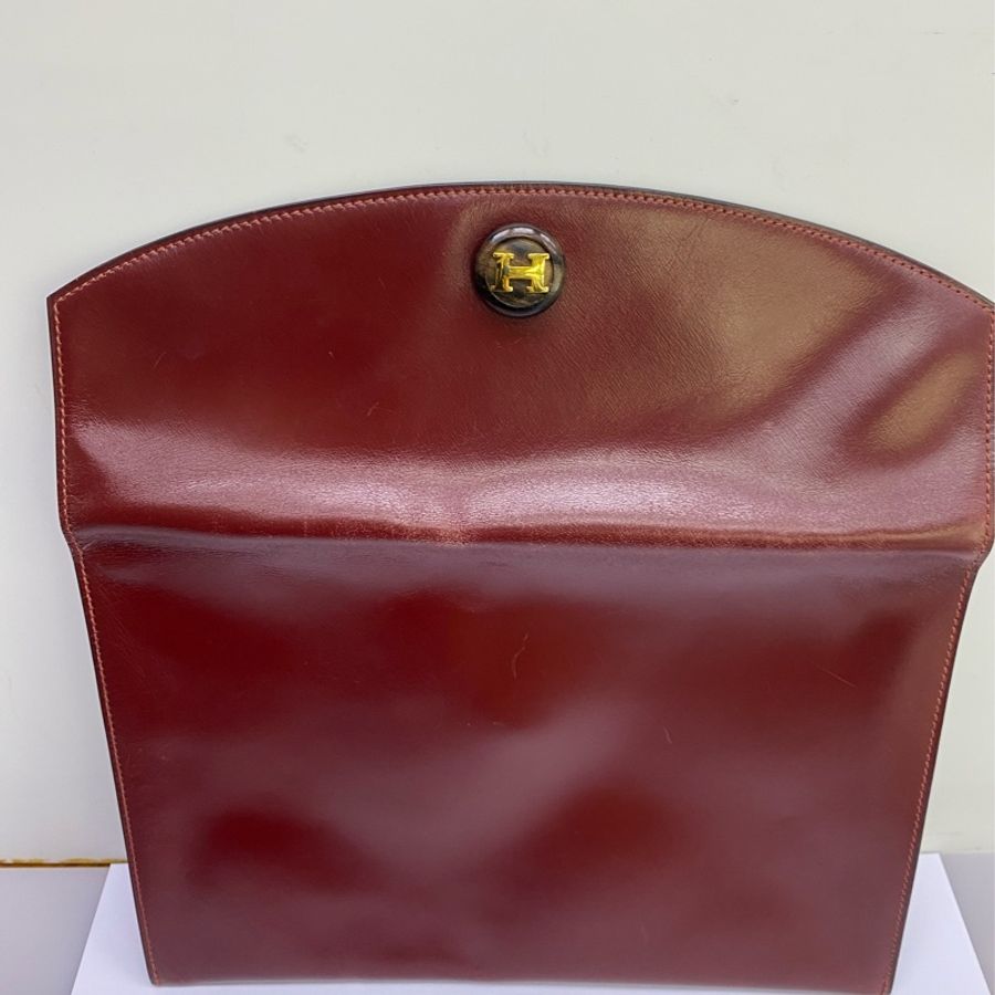 vintage Hermes Rio Leather Clutch Bag-14